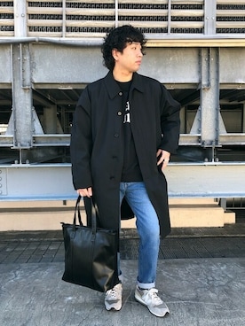 「EDWIN（エドウィン）のアイテム」を使った、奥原さん（メンズ・177cm）の冬コーディネート