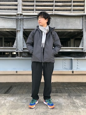 「NEWBALANCE」｜「アイテム（ダウンジャケット/コート）」を使った、奥原さん（メンズ・177cm）の冬コーディネート