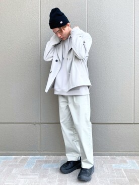「Champion（チャンピオン）のアイテム（帽子）」を使った、shibaさん（メンズ・172cm）の冬コーディネート