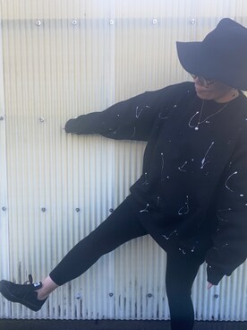 「CONVERSE（コンバース）のアイテム（スニーカー、ブラック系）」を使った、NATSUKO.co.jpさん（レディース・163cm）の冬コーディネート