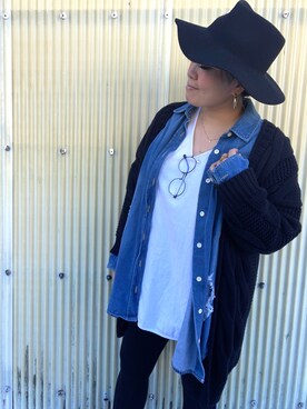「Ungrid（アングリッド）のアイテム（ハット、ブラック系）」を使った、NATSUKO.co.jpさん（レディース・163cm）の冬コーディネート