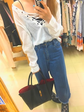 「JEANASIS（ジーナシス）のアイテム（バレエシューズ）」を使った、ゆんちゃんさん（レディース・156cm）の夏コーディネート