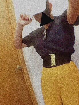 「yellow」｜「アイテム（キャップ）」を使った、おがちさん（レディース・162cm）の夏コーディネート