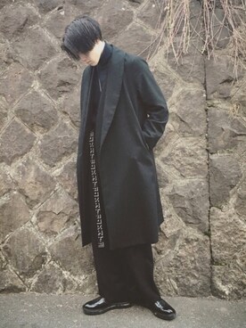 「アイテム（バングル/リストバンド）」を使った、にわっちさん（メンズ・186cm・20代）の冬コーディネート