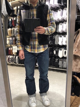 「patagonia（パタゴニア）のPatagonia / クラシック レトロX ベスト▲（ベスト、ブラック系）」を使った、かき氷屋さんになれるかな⁉️さん（メンズ）の冬コーディネート