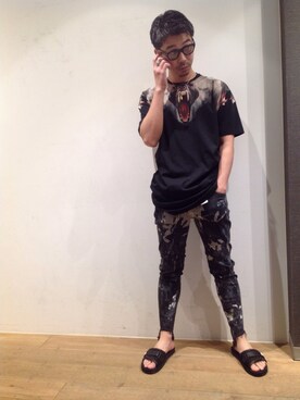 「MARCELO BURLON（マルセロ・バーロン）のアイテム」を使った、岡田さん（メンズ・170cm）の夏コーディネート