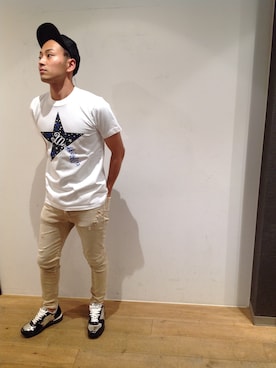 「surt（サート）のアイテム（帽子）」を使った、岡田さん（メンズ・175cm）の夏コーディネート