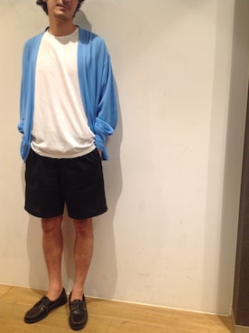 「BLUEY（ブルーイ）のアイテム」を使った、岡田さん（メンズ・182cm）の夏コーディネート