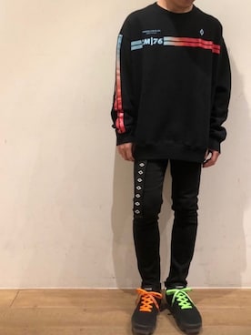 「MARCELO BURLON（マルセロ・バーロン）のアイテム」を使った、岡田さん（メンズ・165cm）の夏コーディネート