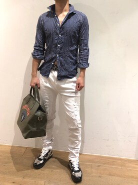 「maxsix（マックスシックス）のアイテム（バッグ）」を使った、岡田さん（レディース・175cm）の夏コーディネート