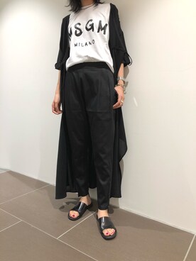 「OURET（オーレット）のアイテム（パンツ）」を使った、岡田さん（レディース・162cm）の夏コーディネート
