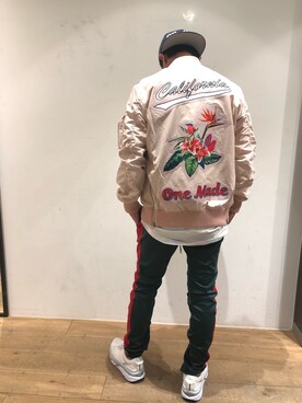 「maxsix（マックスシックス）のアイテム（ブルゾン）」を使った、岡田さん（メンズ・175cm）の夏コーディネート