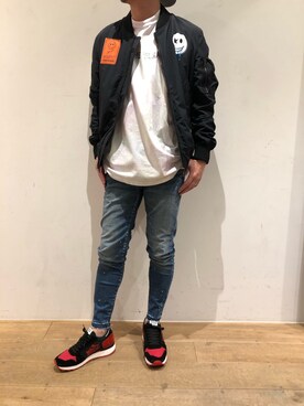 「maxsix（マックスシックス）のアイテム（ブルゾン）」を使った、岡田さん（メンズ・175cm）の秋コーディネート