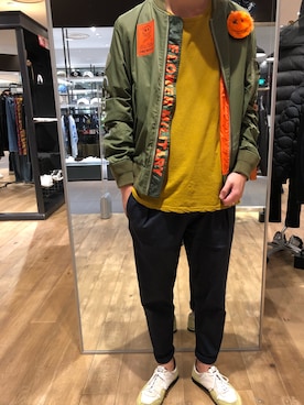 「maxsix（マックスシックス）のアイテム（ブルゾン）」を使った、岡田さん（メンズ・185cm）の秋コーディネート