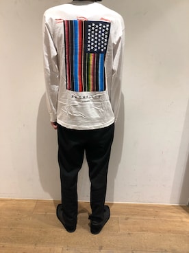 「AKOMPLICE（アコンプライス）のアイテム」を使った、岡田さん（メンズ・185cm）の秋コーディネート