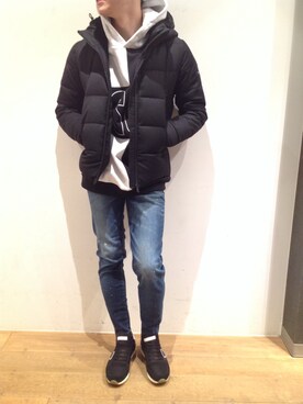 「MSGM（エムエスジーエム）のアイテム（パーカー）」を使った、岡田さん（メンズ・172cm）の秋コーディネート