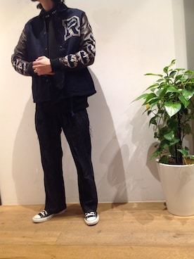 「B2nd」｜「アイテム（デニムジャケット）」を使った、岡田さん（メンズ・181cm）の秋コーディネート