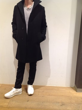 「junhashimoto（ジュンハシモト）のアイテム（ダウンジャケット/コート）」を使った、岡田さん（メンズ・168cm）の秋コーディネート