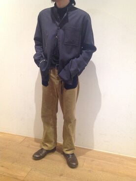 「MAISON FLANEUR（メゾンフラネウール）のアイテム」を使った、岡田さん（メンズ・158cm）の秋コーディネート