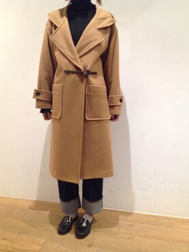 「B2nd」｜「アイテム（ダッフルコート）」を使った、岡田さん（レディース・163cm）の秋コーディネート