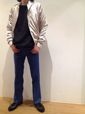「B2nd」｜「アイテム（その他アウター）」を使った、岡田さん（メンズ・181cm）の秋コーディネート