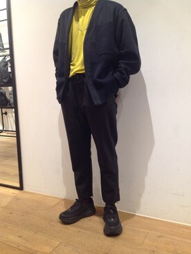 「MAISON FLANEUR（メゾンフラネウール）のアイテム」を使った、岡田さん（メンズ・158cm）の秋コーディネート