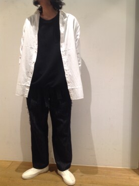 「MAISON FLANEUR（メゾンフラネウール）のアイテム」を使った、岡田さん（メンズ・184cm）の秋コーディネート