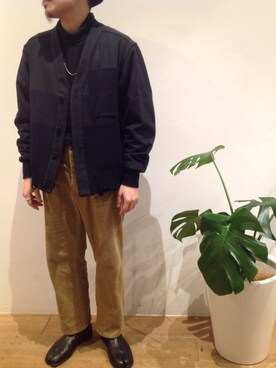 「MAISON FLANEUR（メゾンフラネウール）のアイテム」を使った、岡田さん（メンズ・158cm）の冬コーディネート