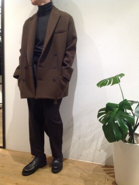 「MARNI（マルニ）のアイテム」を使った、岡田さん（メンズ・176cm）の冬コーディネート