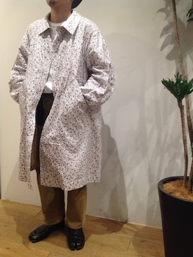 「19ss」｜「アイテム（ステンカラーコート）」を使った、岡田さん（メンズ・158cm）の冬コーディネート