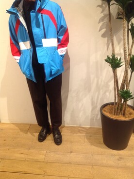 「WHITE MOUNTAINEERING（ホワイトマウンテニアリング）のアイテム（ジャケット/アウター）」を使った、岡田さん（メンズ・175cm）の冬コーディネート