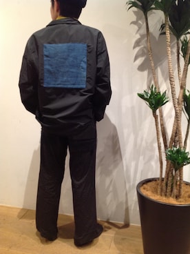 「White Mountaineering」｜「アイテム（ナイロンジャケット）」を使った、岡田さん（メンズ・157cm）の冬コーディネート