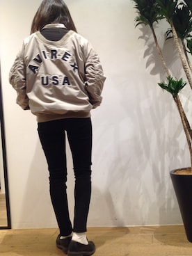 「YANUK（ヤヌーク）の■YANUK   ブラック アンクル スキニー パンツ　PATRICIA (パトリシア) /57171051（デニムパンツ）」を使った、岡田さん（レディース・165cm）の冬コーディネート