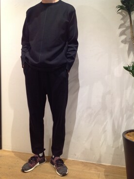 「MINOTAUR（ミノトール）のアイテム（パンツ）」を使った、岡田さん（メンズ・165cm）の冬コーディネート