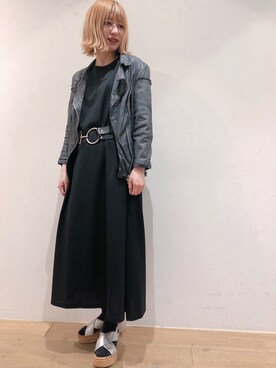 「ビーセカンド」｜「アイテム（ワンピース/ドレス）」を使った、岡田さん（レディース・160cm）の春コーディネート