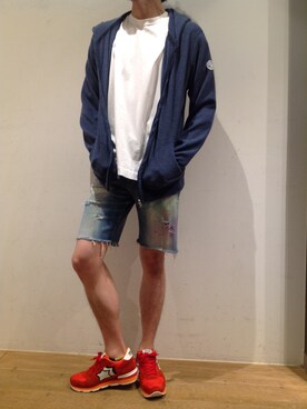 「YANUK（ヤヌーク）のアイテム」を使った、岡田さん（メンズ・172cm）の夏コーディネート