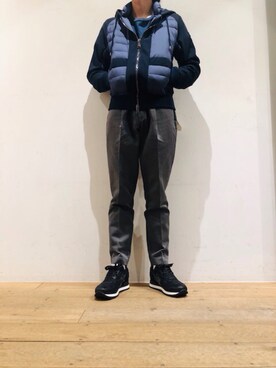 「秋のカフェオレコーデ」｜「アイテム（ダウンジャケット/コート）」を使った、岡田さん（メンズ・172cm）の秋コーディネート
