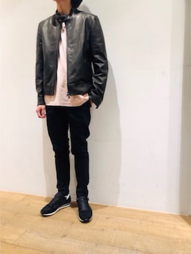 「SOLIDO（ソリード）のアイテム（パンツ）」を使った、岡田さん（メンズ・172cm）の秋コーディネート