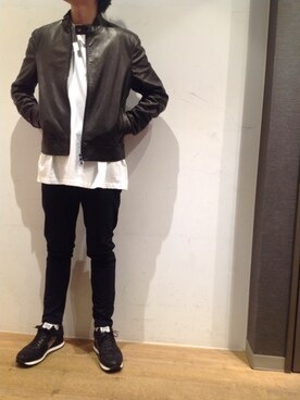 「SOLIDO（ソリード）のアイテム（パンツ）」を使った、岡田さん（メンズ・172cm）の秋コーディネート