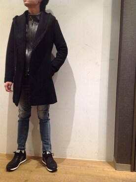 「ラフスタイル」｜「アイテム（ステンカラーコート）」を使った、岡田さん（メンズ・172cm）の秋コーディネート