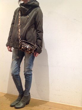 「Nunoo（ヌノー）のアイテム」を使った、岡田さん（レディース・158cm）の秋コーディネート