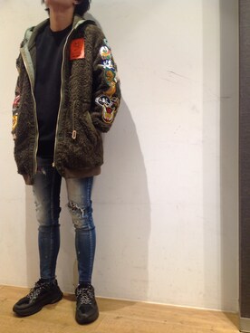 「B'2nd（ビーセカンド）のアイテム（ジャケット/アウター）」を使った、岡田さん（メンズ・172cm）の秋コーディネート