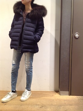 「surt」｜「アイテム（ダウンジャケット/コート）」を使った、岡田さん（レディース・158cm）の秋コーディネート