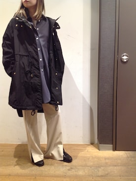 「TATRAS（タトラス）のアイテム（モッズコート）」を使った、岡田さん（レディース・158cm）の冬コーディネート