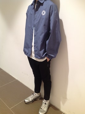 「MINOTAUR（ミノトール）のアイテム（パンツ）」を使った、岡田さん（メンズ・172cm）の春コーディネート