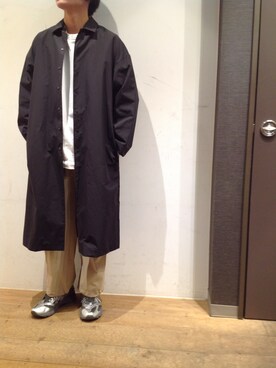 「WRAPINKNOT（ラッピンノット）のアイテム（パンツ）」を使った、岡田さん（メンズ・172cm）の春コーディネート