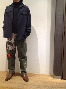 「maxsix（マックスシックス）のアイテム（パンツ）」を使った、岡田さん（メンズ・172cm）の春コーディネート