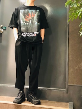 「OURET（オーレット）のアイテム（パンツ）」を使った、岡田さん（メンズ・172cm）の夏コーディネート