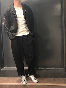「OURET（オーレット）のアイテム（パンツ）」を使った、岡田さん（メンズ・172cm）の夏コーディネート