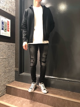 「SOLIDO（ソリード）のアイテム」を使った、岡田さん（メンズ・172cm）の秋コーディネート